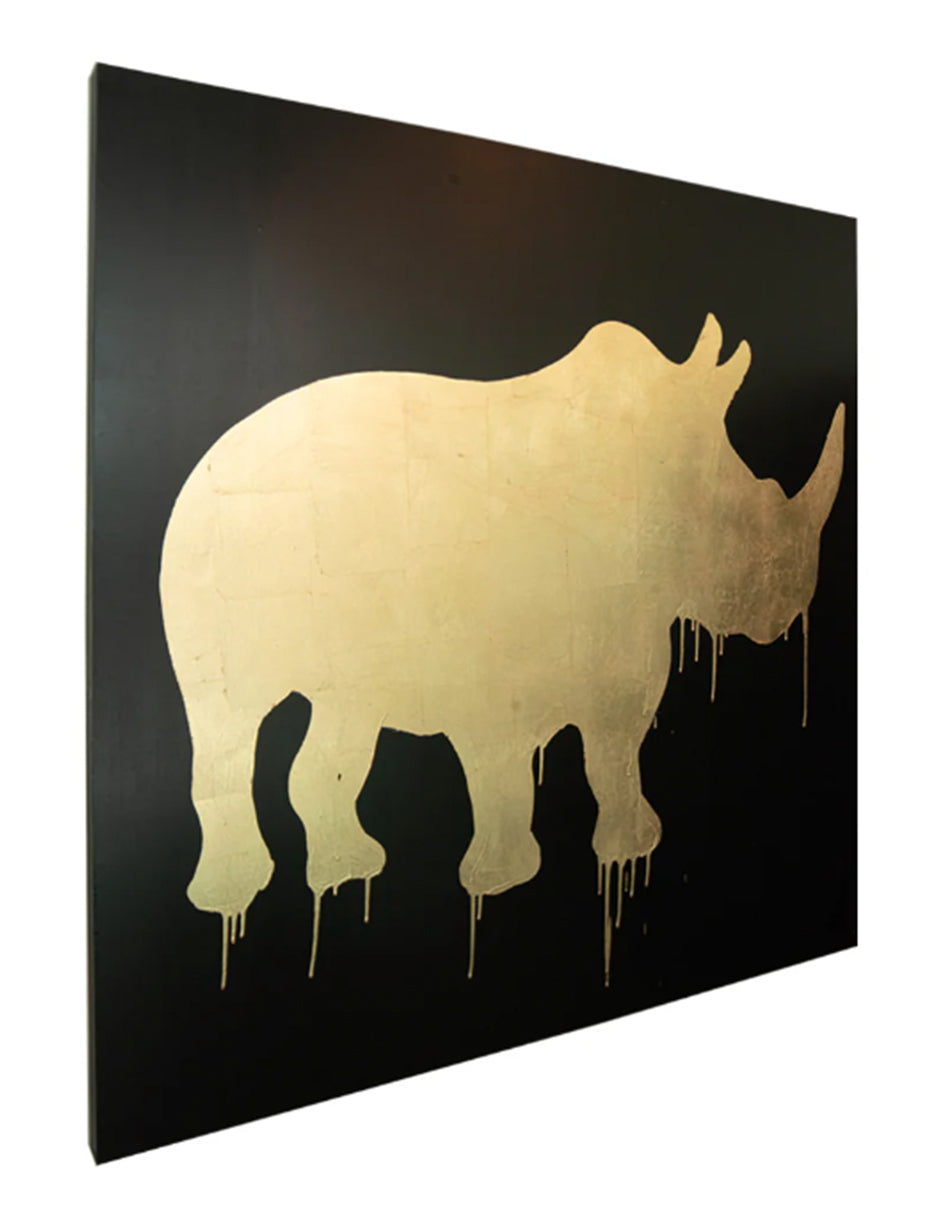 Cuadro Decorativo Rhino Dorado
