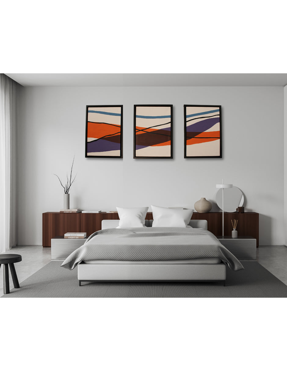 Set de 3 Cuadros Decorativos Superposición