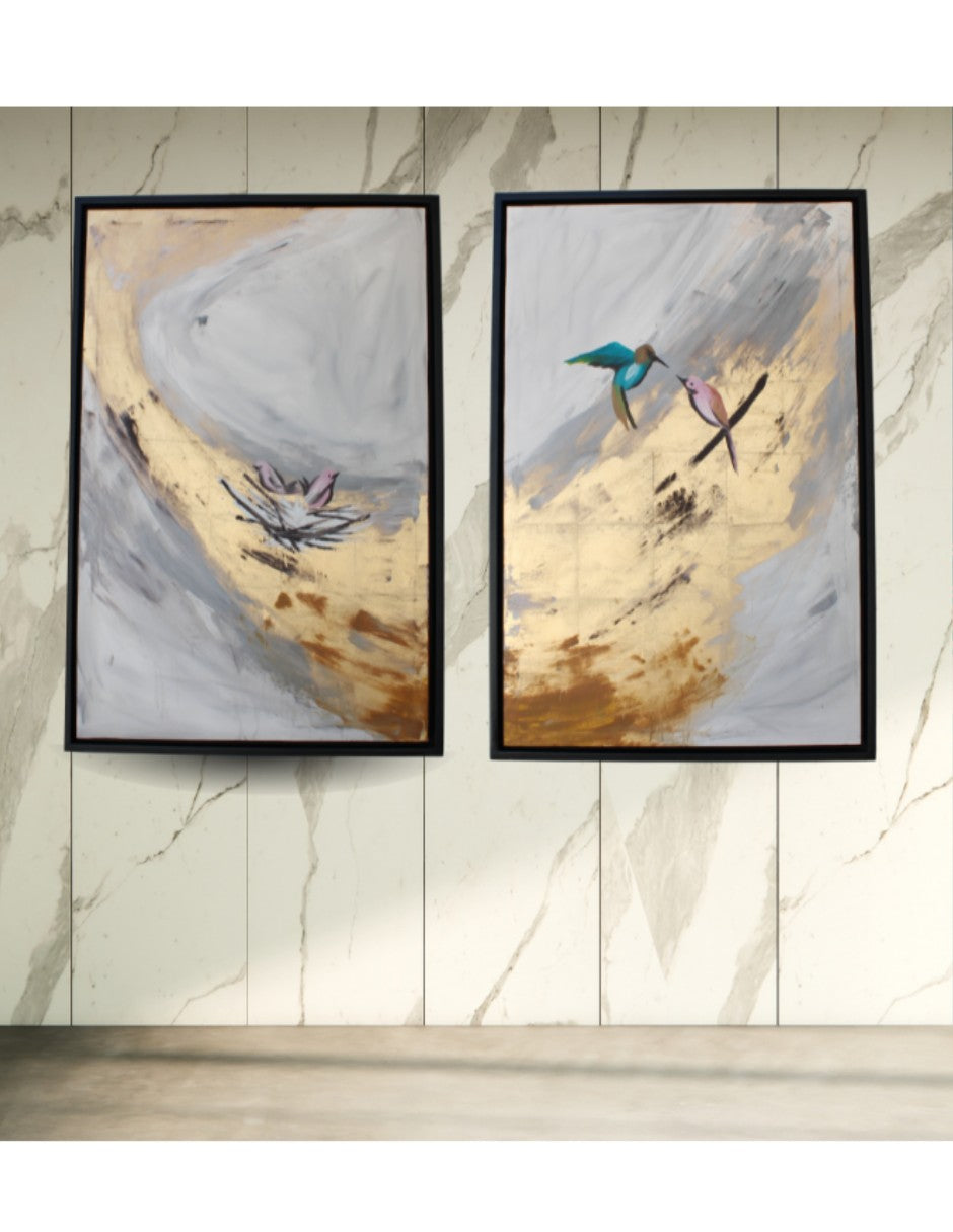 Set de 2 Cuadros Decorativos El Vuelo del Hogar