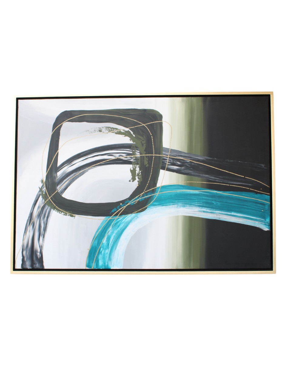 Cuadro Decorativo Anillos Bicolor Abstractos