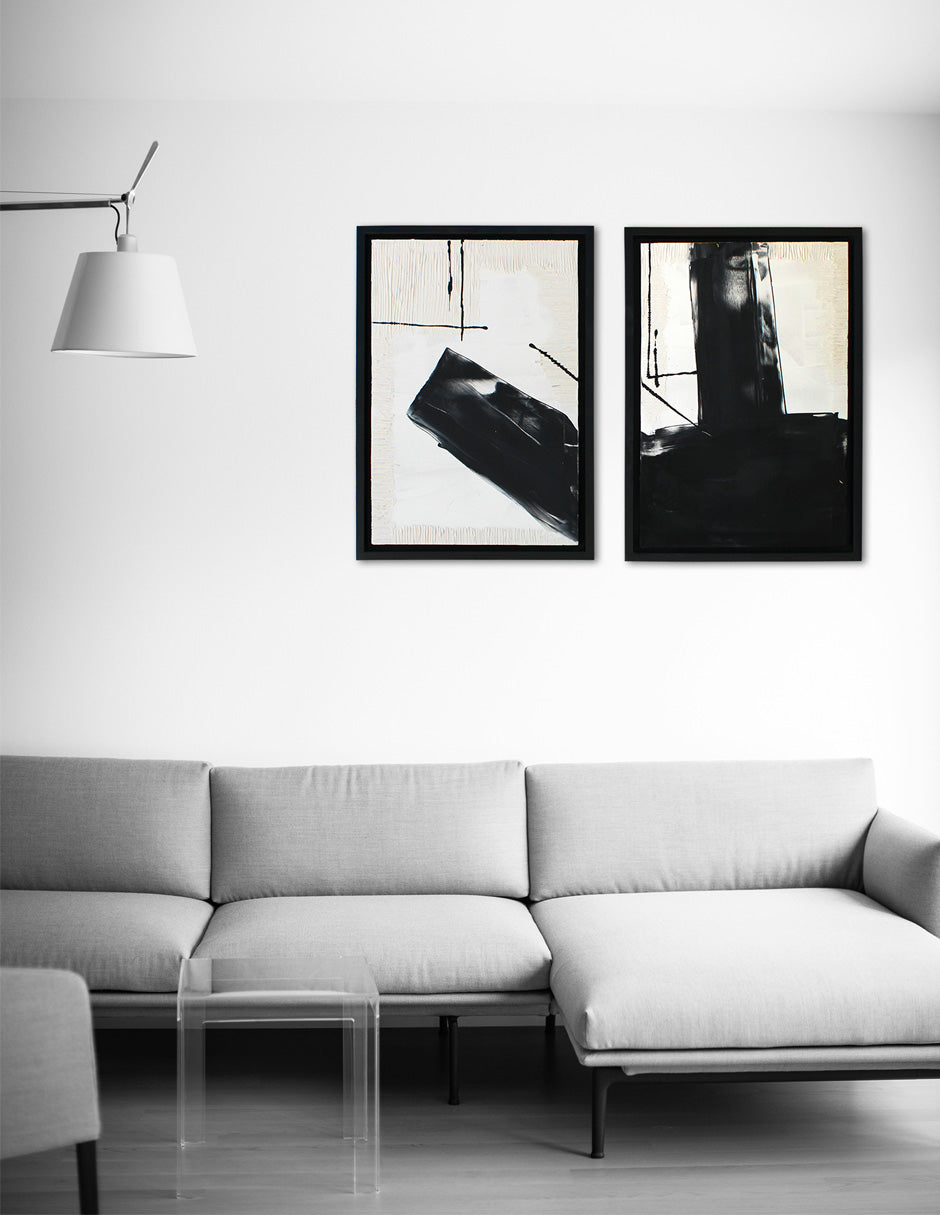 Set De 2 Cuadros Decorativos Renacer Abstracto