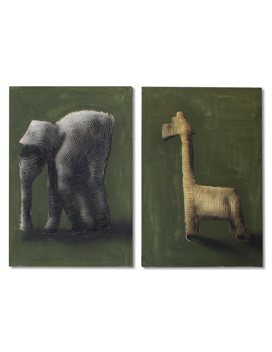 Set de 2 Cuadros Decorativos Safari