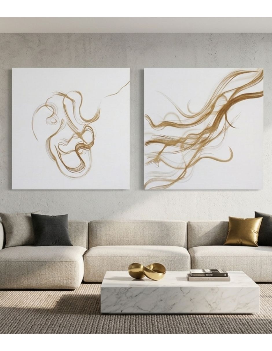 Cuadro decorativo Flujo Dorado