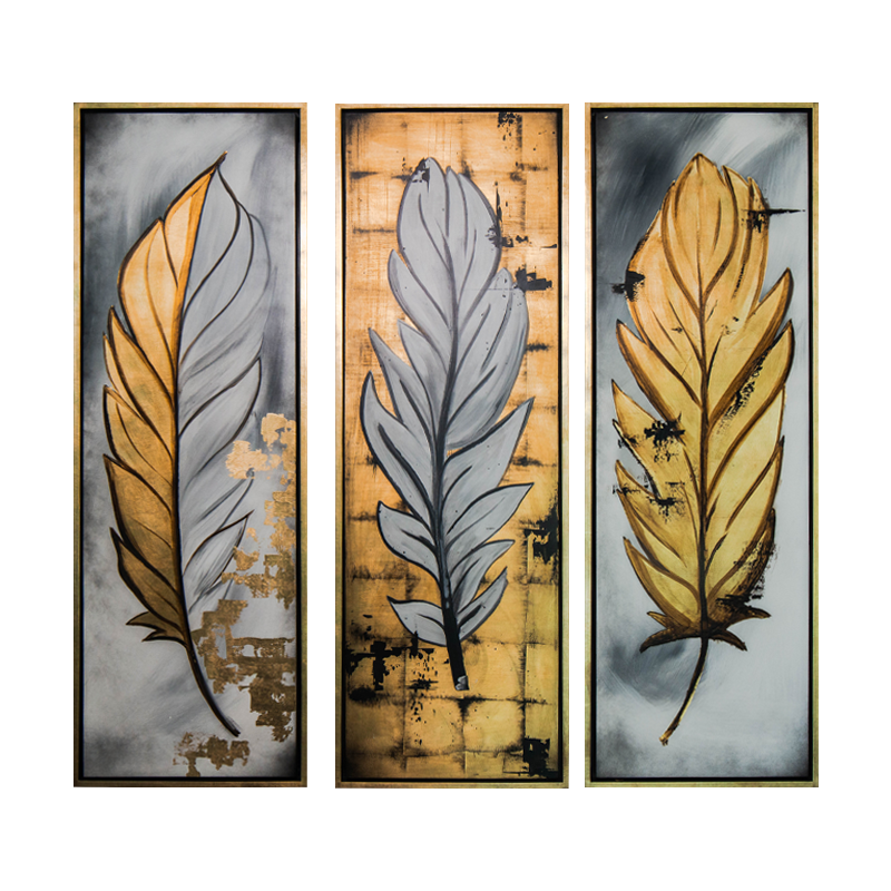 Set de 3 Gold Feathers