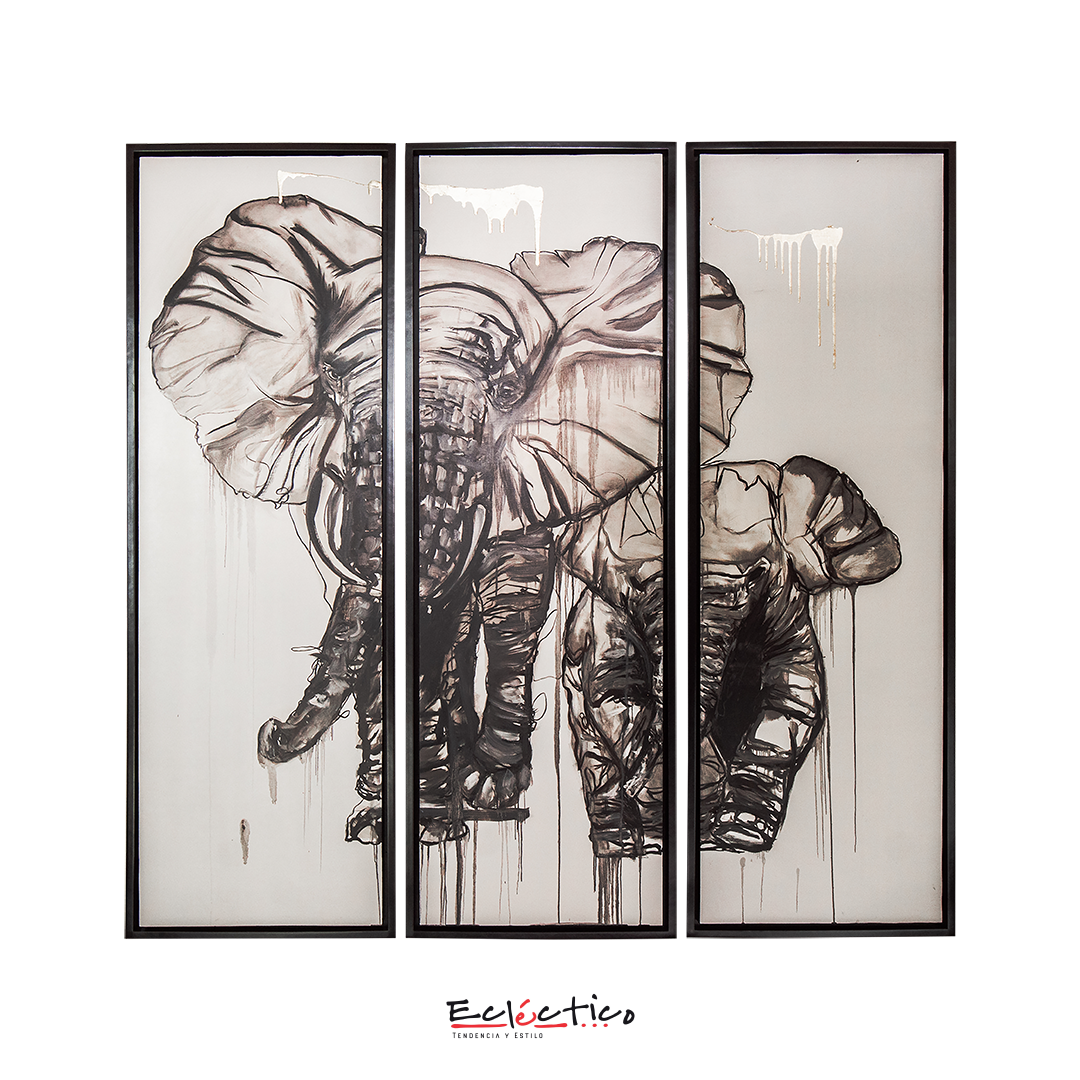 Set de 3 Elephant Black & White