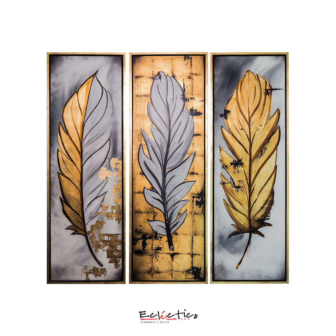 Set de 3 Gold Feathers