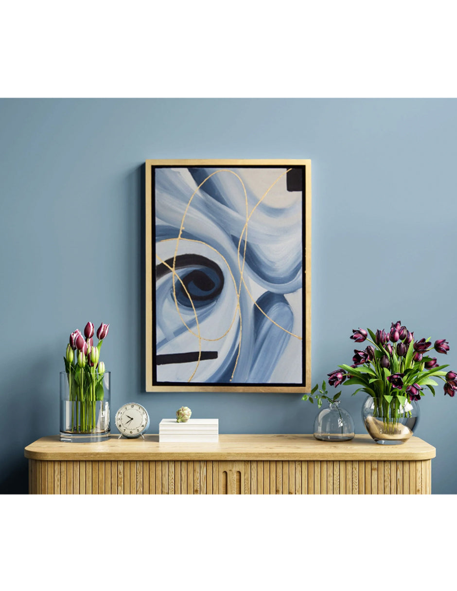 Cuadro decorativo Blue & Golden Rose