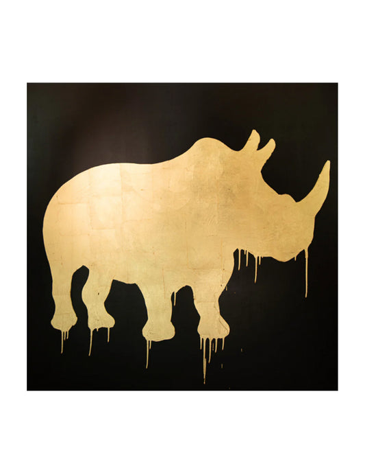 Cuadro Decorativo Rhino Dorado