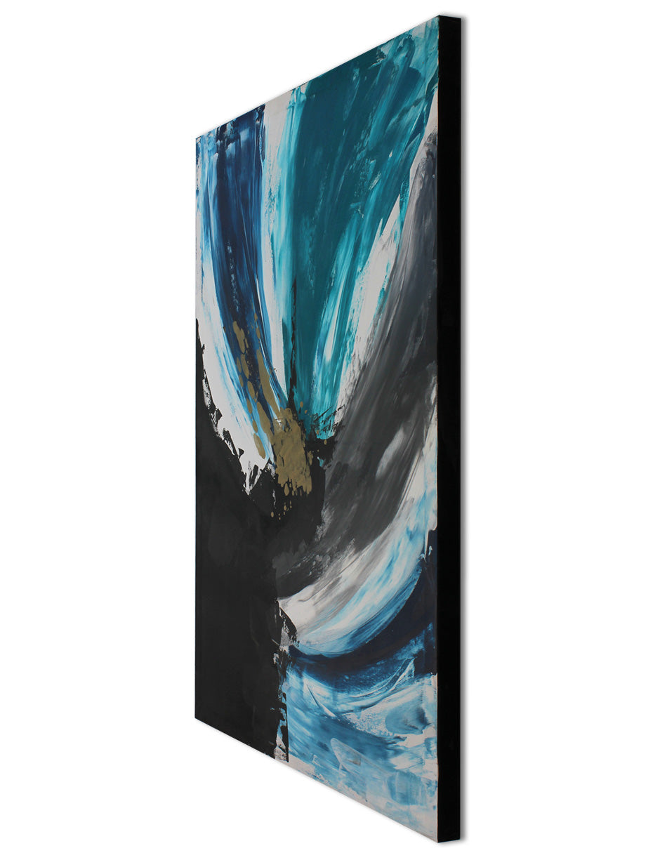 Cuadro Decorativo Black & Blue Abstracto