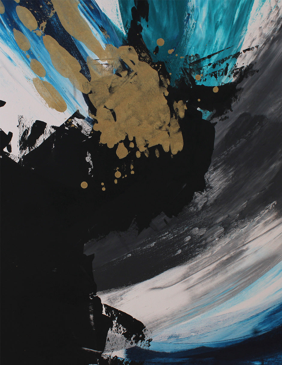 Cuadro Decorativo Black & Blue Abstracto