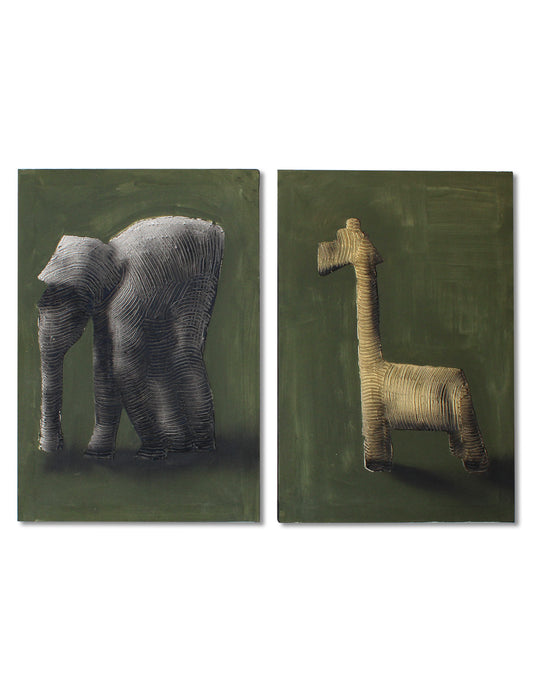 Set de 2 Cuadros Decorativos Safari