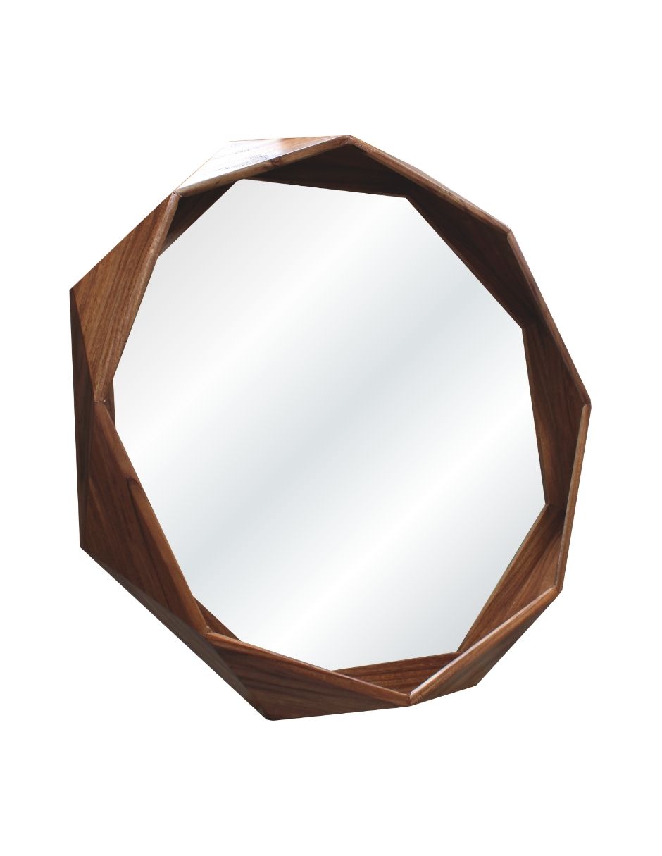 Espejo Decorativo Madera Prismática
