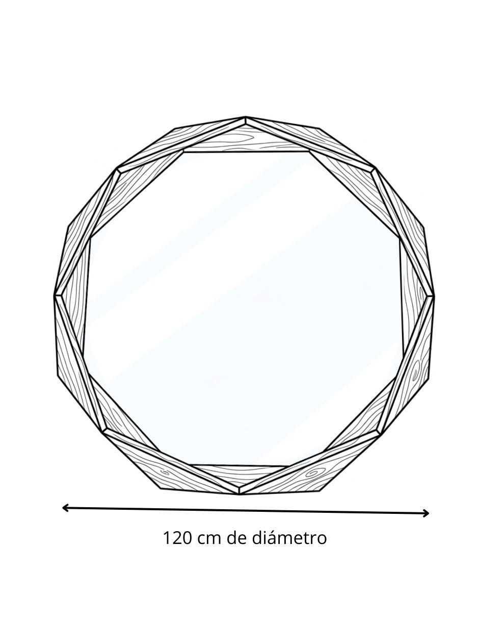 Espejo Decorativo Madera Prismática