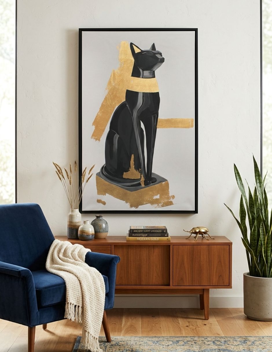 Cuadro decorativo Felino Egipcio