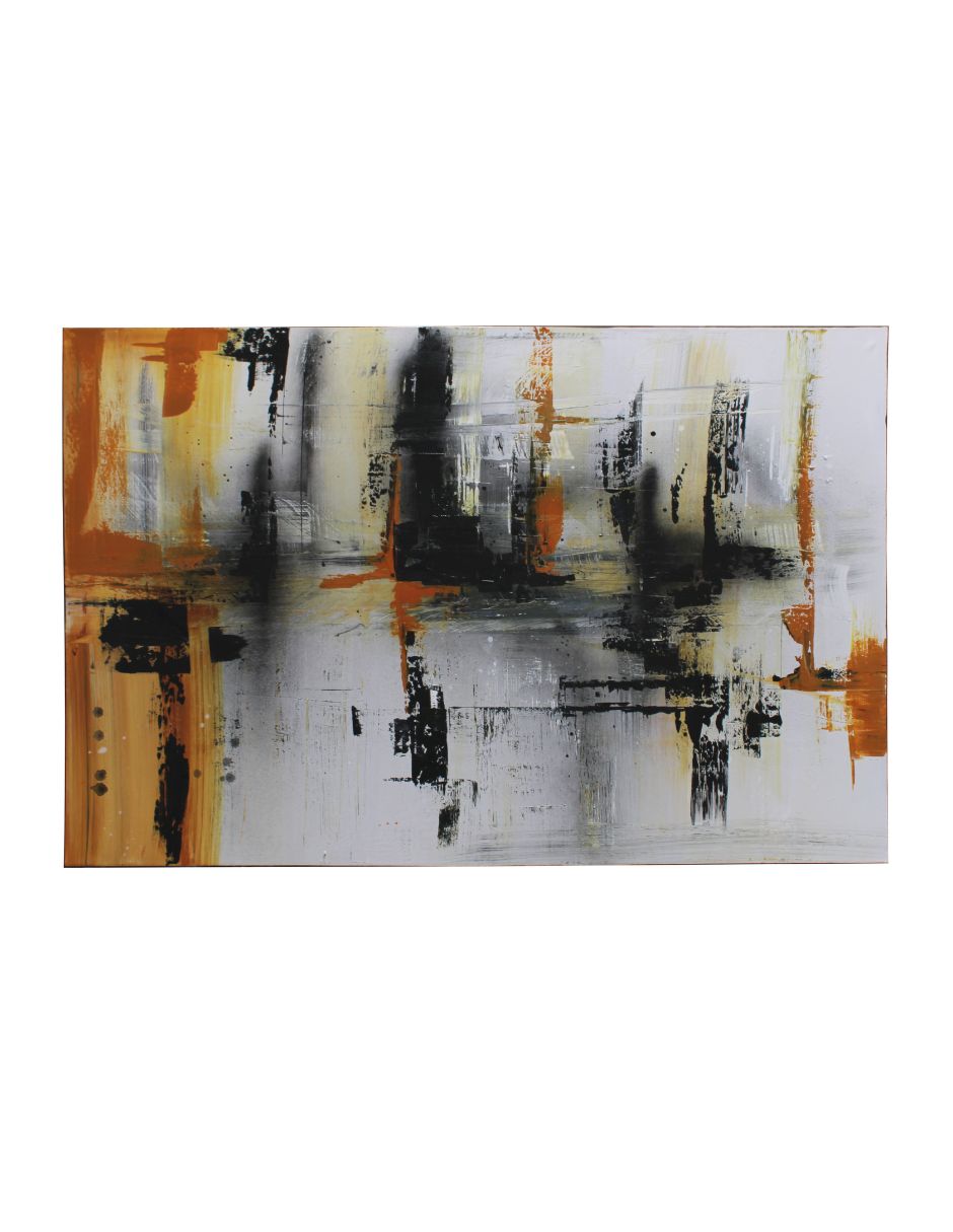 Cuadro decorativo Black & Orange Abstracto