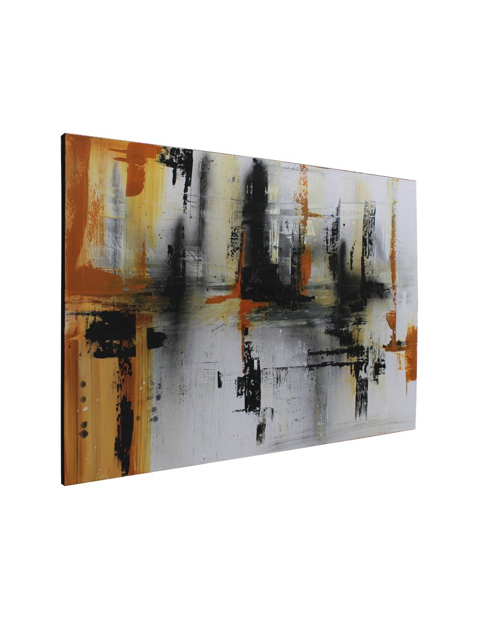 Cuadro decorativo Black & Orange Abstracto