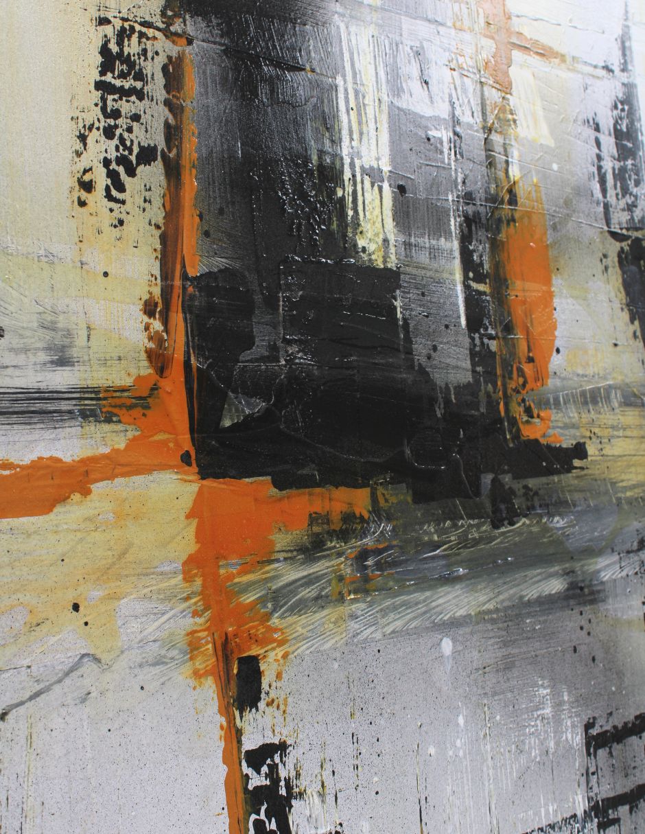Cuadro decorativo Black & Orange Abstracto
