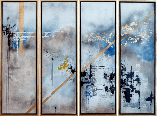 Set de 4 Abstracto Azul